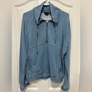 Urban Outfitters Washed Blue Half-Zip Sweater